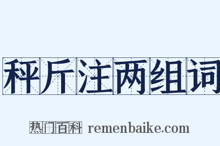 秤斤注两组词是什么意思的图片